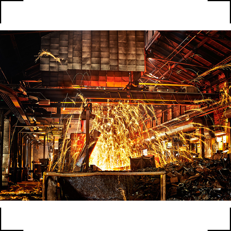 Reklamefoto af stålstøberi