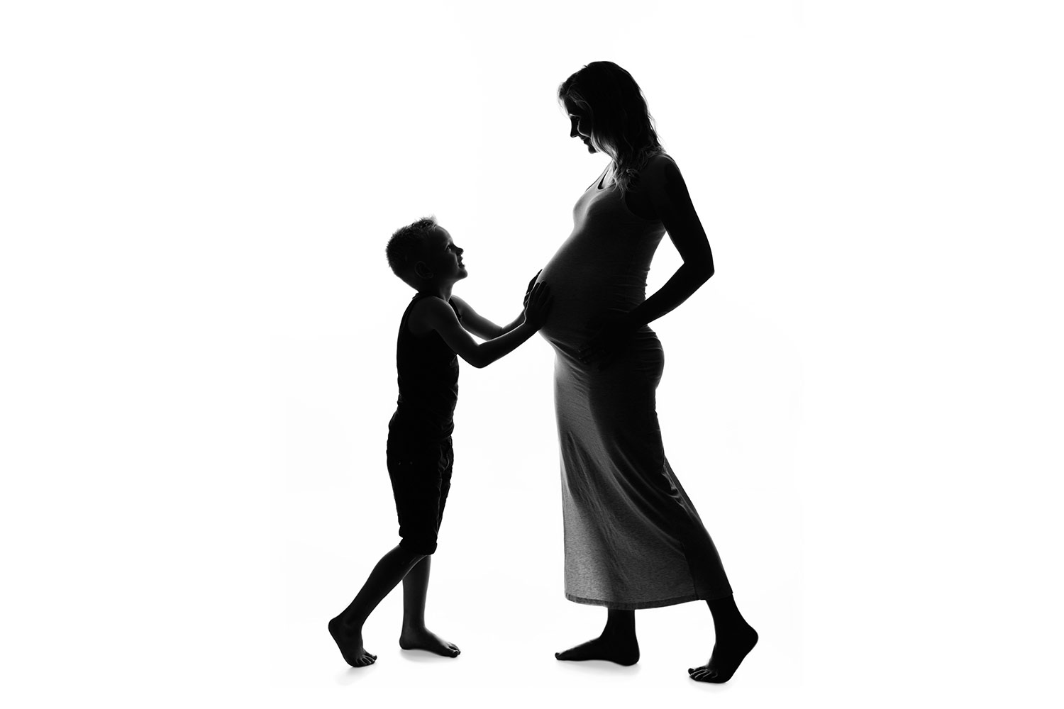 Gravid kvinde med stort barn